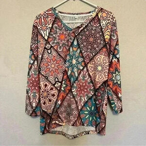 Amazon long sleeve v-neck blouse in bright colors- see measurements for size